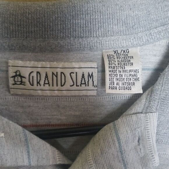 Grand Slam Grey Striped Polo - Picture 3 of 6